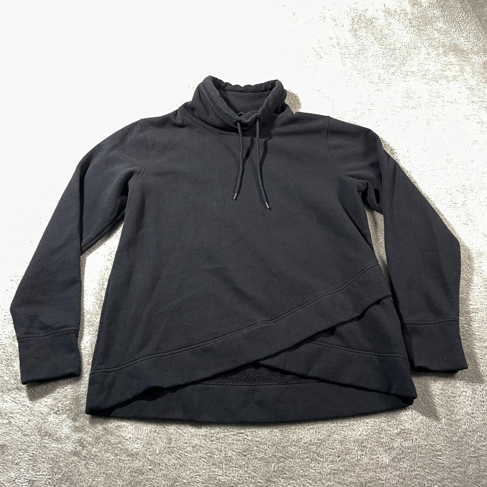 DSG Women's Tulip Hem‎ Funnel Neck Pullover Black XL Gym Athleisure Stretch Warm